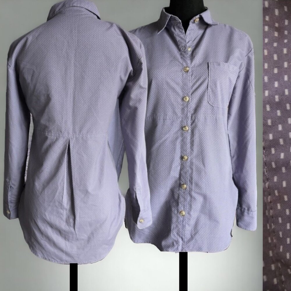 THE NORTH FACE "Stevie" Button Up Purple Sage print Blouse Size XS
